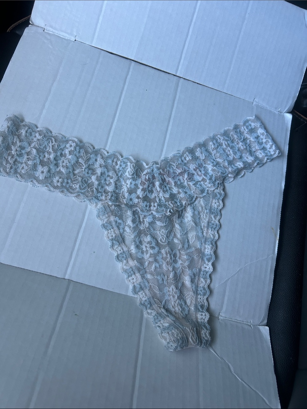 For bundles only - Victoria's Secret Light Blue Floral Lace Panties Thong M